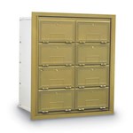 8-Door Front Load Brass Mailbox